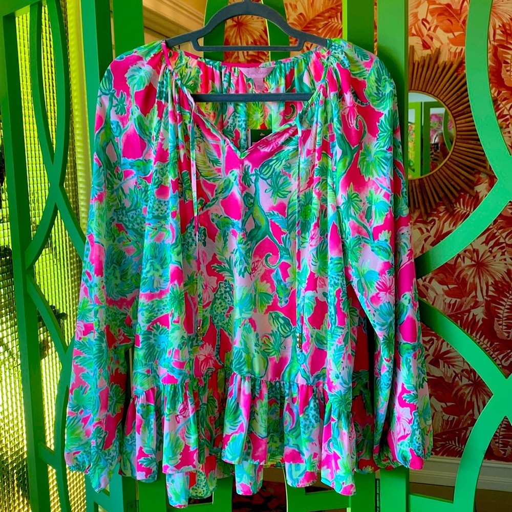 NWT Lilly Pulitzer Tensley Top in Catty Shack, Large